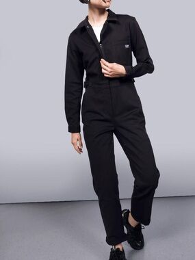 NWT wildfang the essential long sleeve high waisted Black Utility Jumpsuit S
